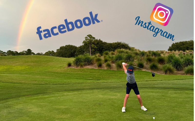 Team collaborating on junior golfer's social media strategy